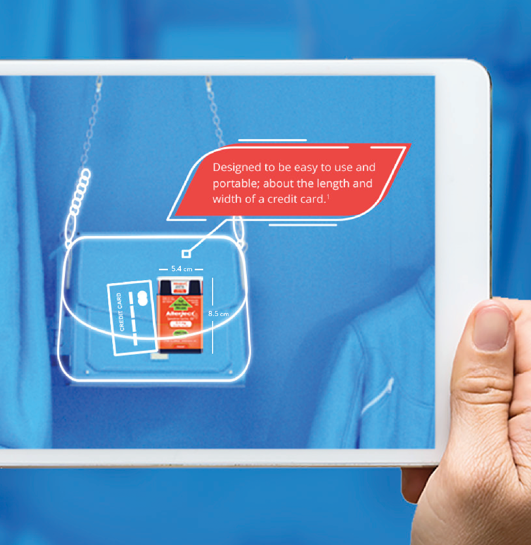 Every visitor got a tablet to scan items in the mudroom, showing how easily Allerject goes wherever their patients go.