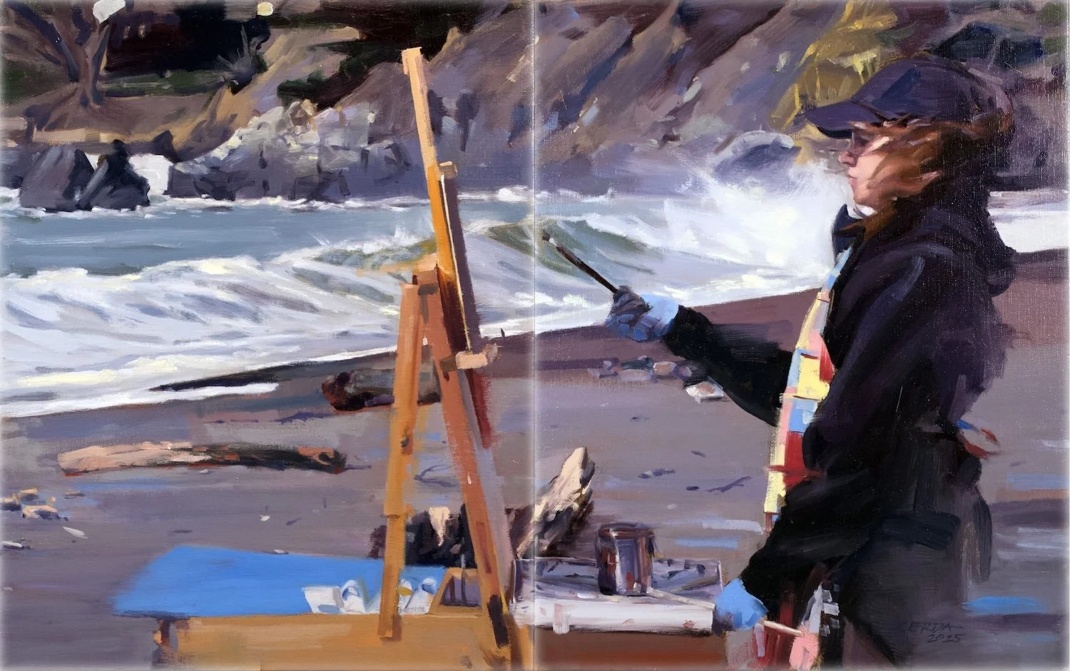 "Windy Veronica" diptych 20x32 oil on linen 