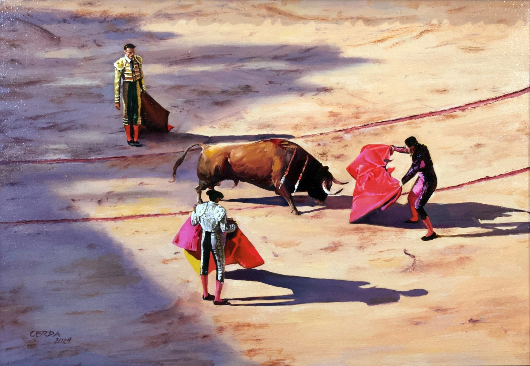 "La Pelea" 18x26 oil on linen 