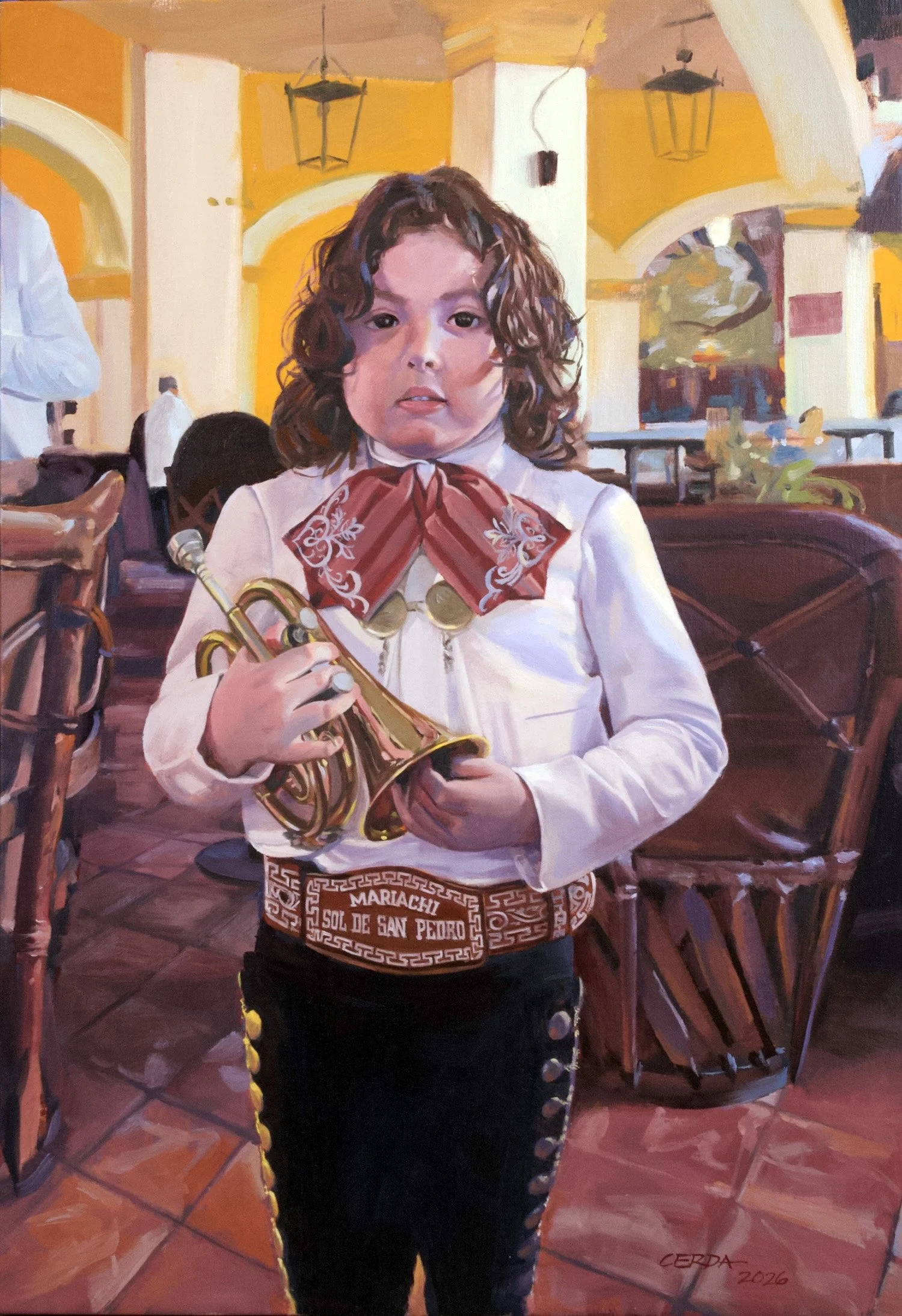 "El Trumpetito" 26x18 oil on linen