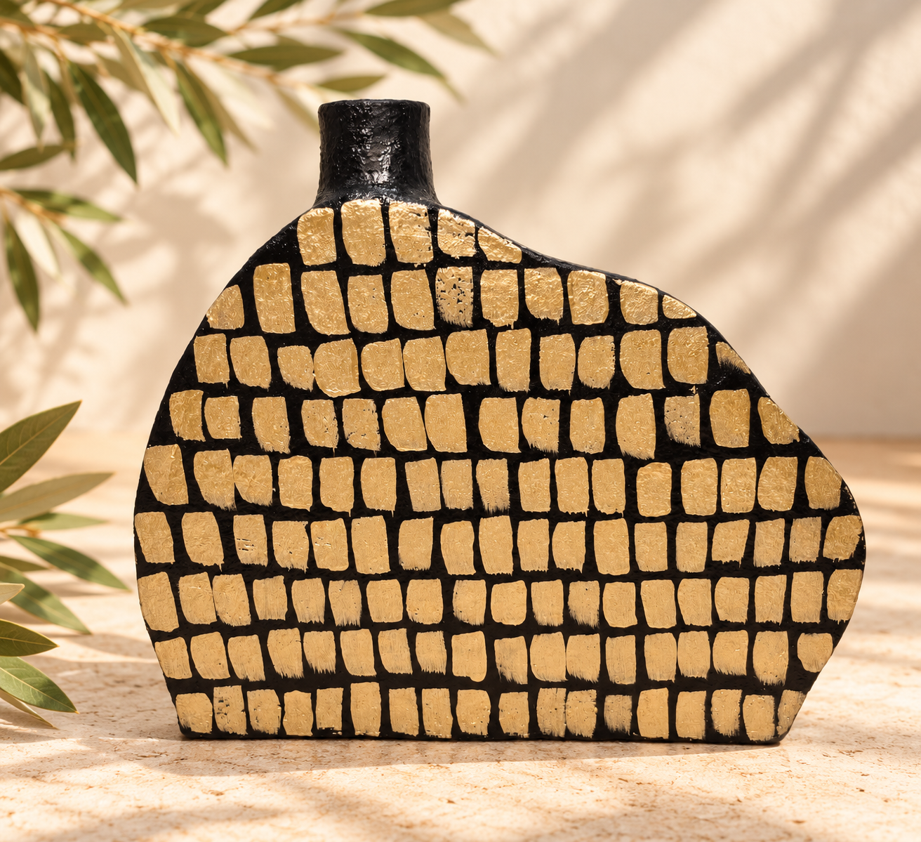 Gold Mosaic Ceramic Vase.png