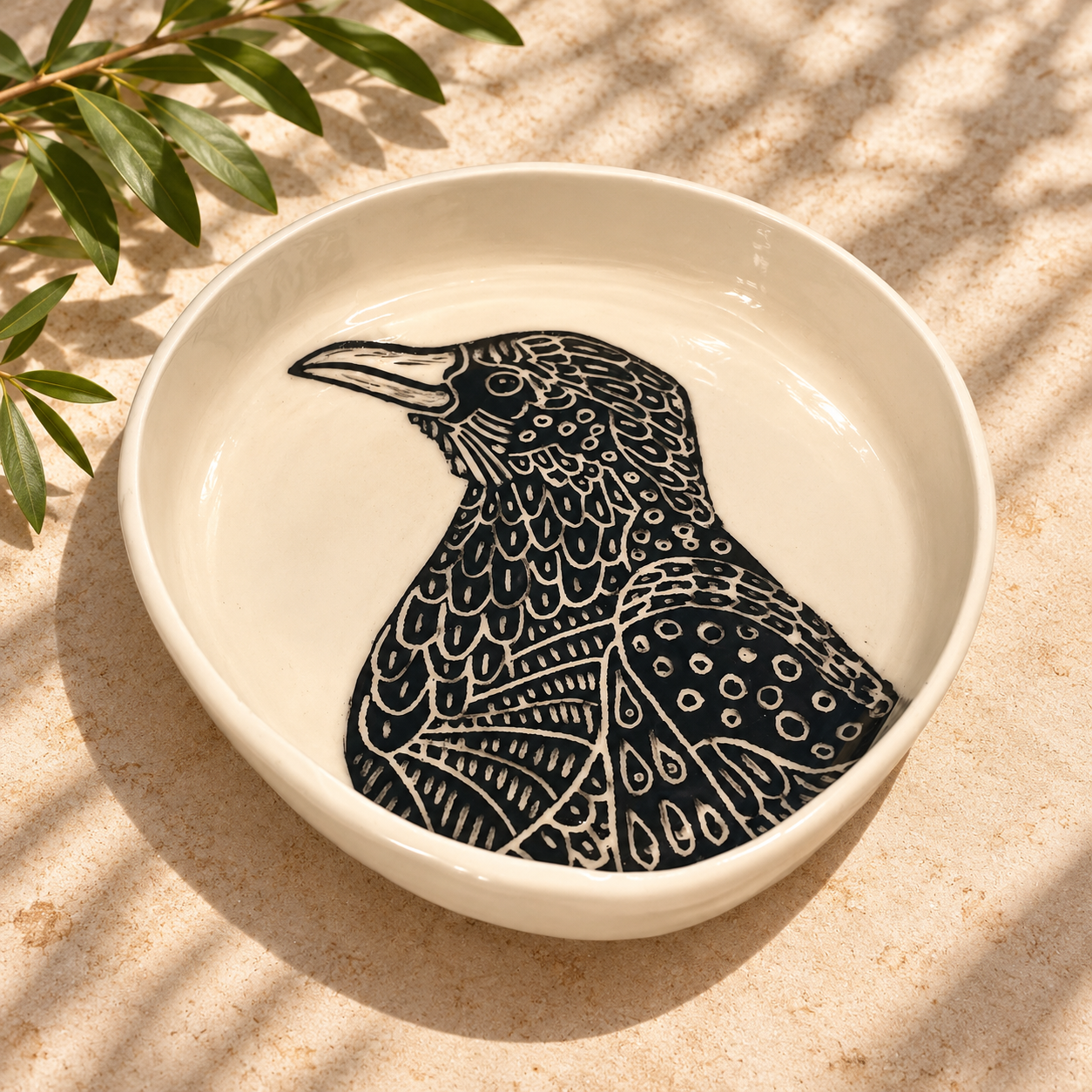 Sunlit Raven Bowl with Olive Branches.png
