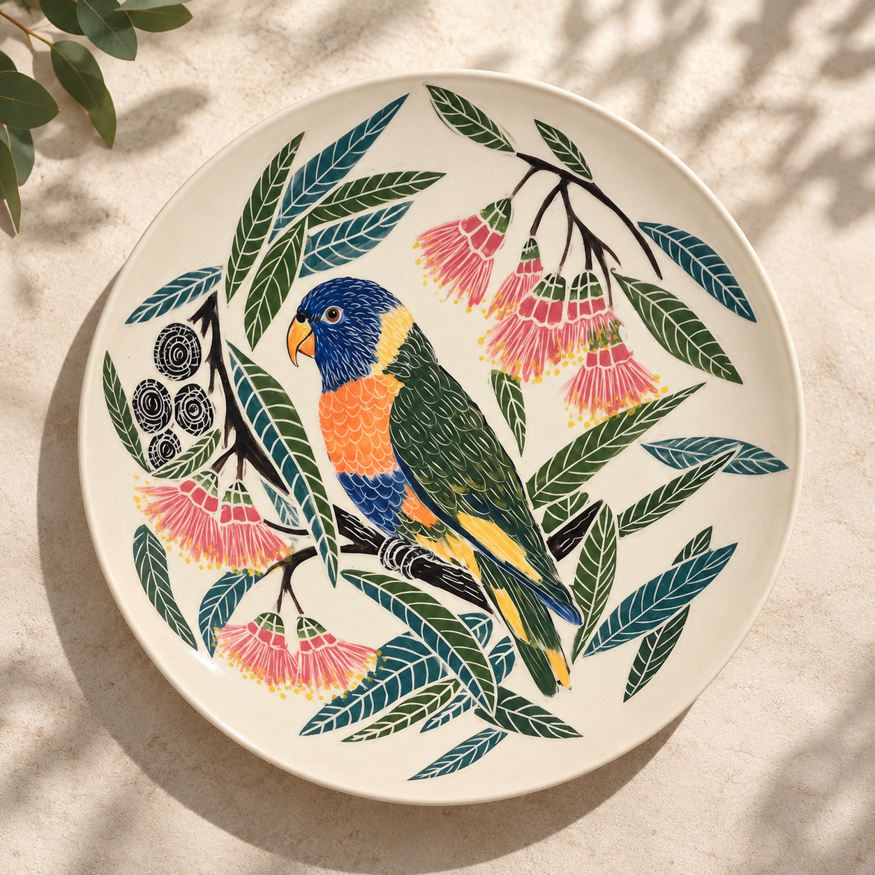 Lorikeet and Gum Blossom Plate.png