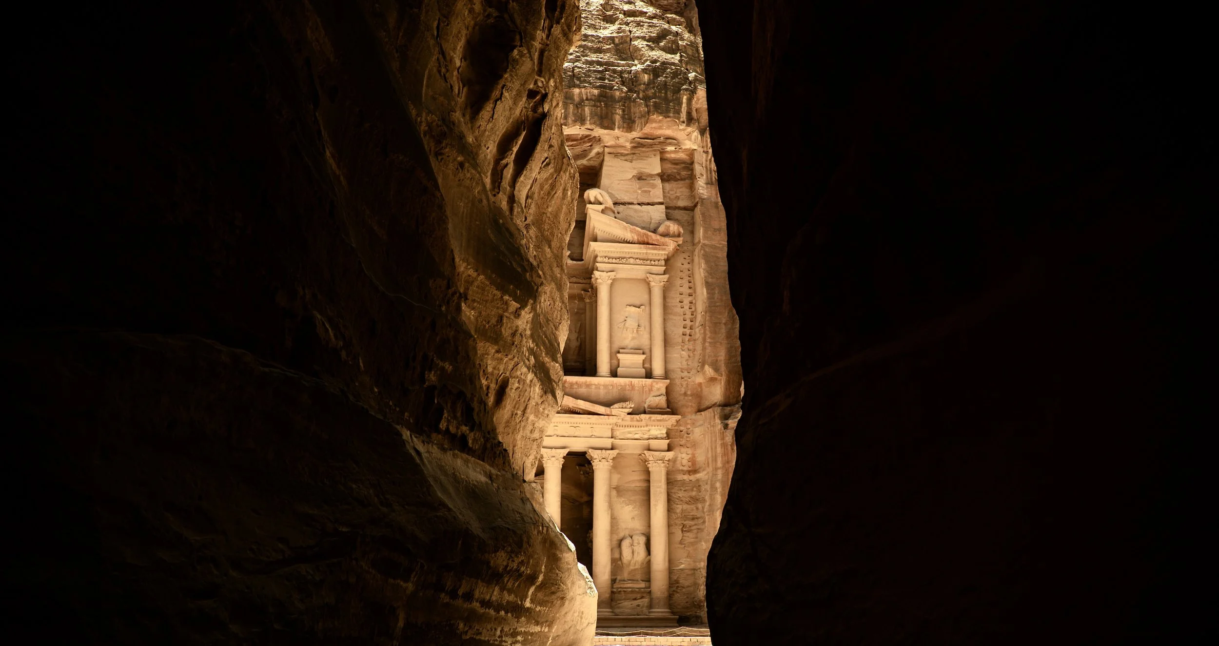 The Treasury at Petra viewed through the narrow Siq canyon in Jordan. Photo by David Ferry Jr.