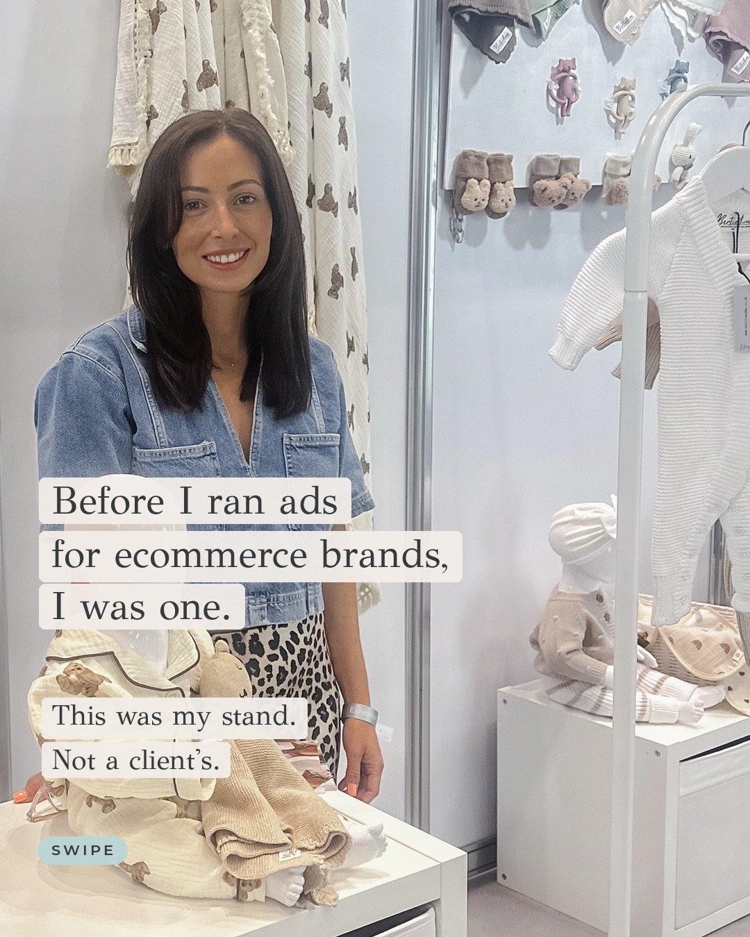 You can have beautiful products, a website you&rsquo;re proud of, and still have almost nobody find you.

I know, because it happened to me.

That&rsquo;s my stand in these photos. Not a client&rsquo;s. My own baby clothing brand, and the slow realis