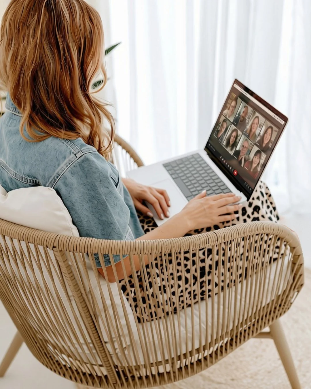 Emily from Ad Clarity on a video call with a client