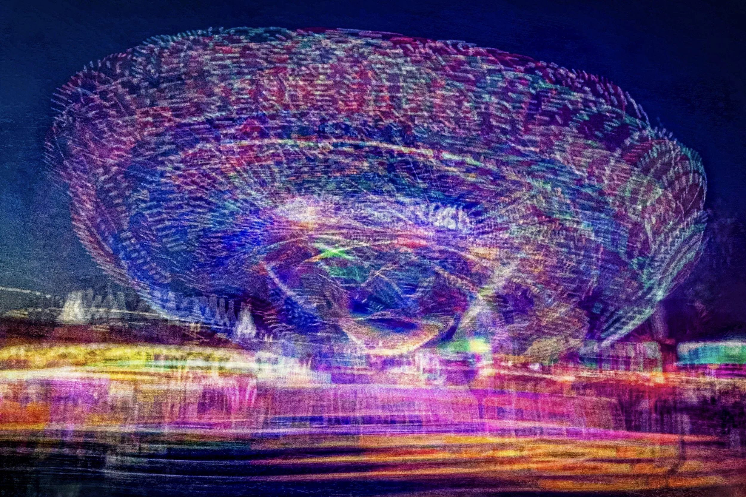 „Kosmischer Wirbel III“ / Dresden 2025 / aus der Serie Kosmischer Wirbel I-III (Triptychon) / Acrylglas Premium - rückseitig aufkaschiertes Fotopapier / 40 x 60 cm