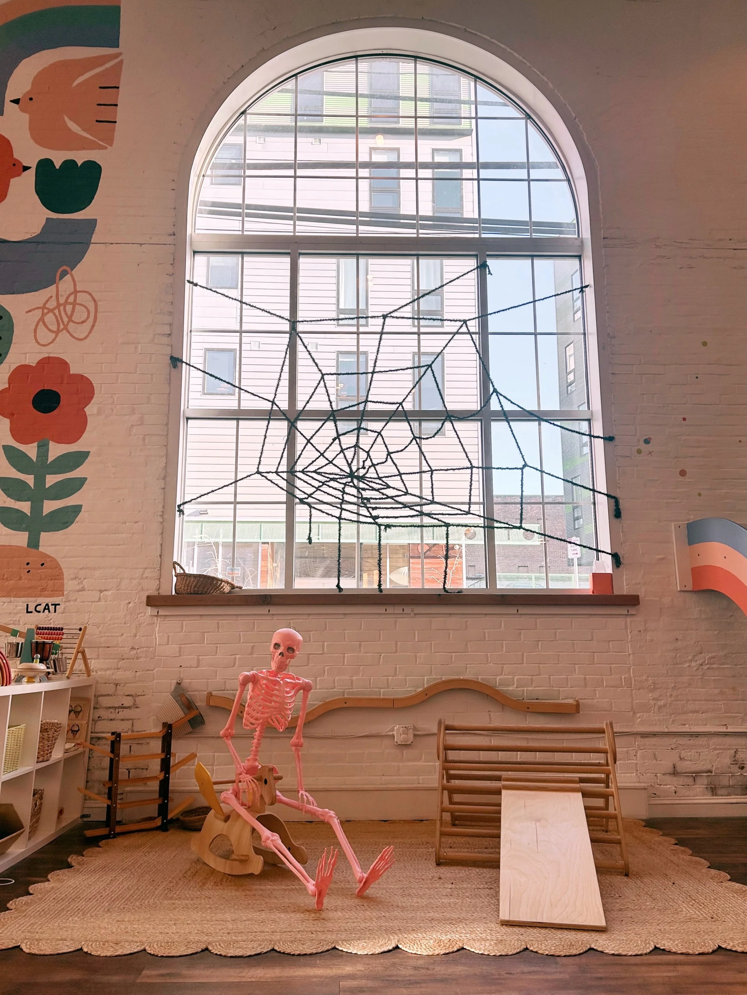 👻 T-minus two days until our annual Boo-gie Bash, x two! Saturday morning is almost full and Friday isn&rsquo;t far behind. The spider web is up, our pink skelly is making random appearances, and the real fun starts after open play on Friday when we