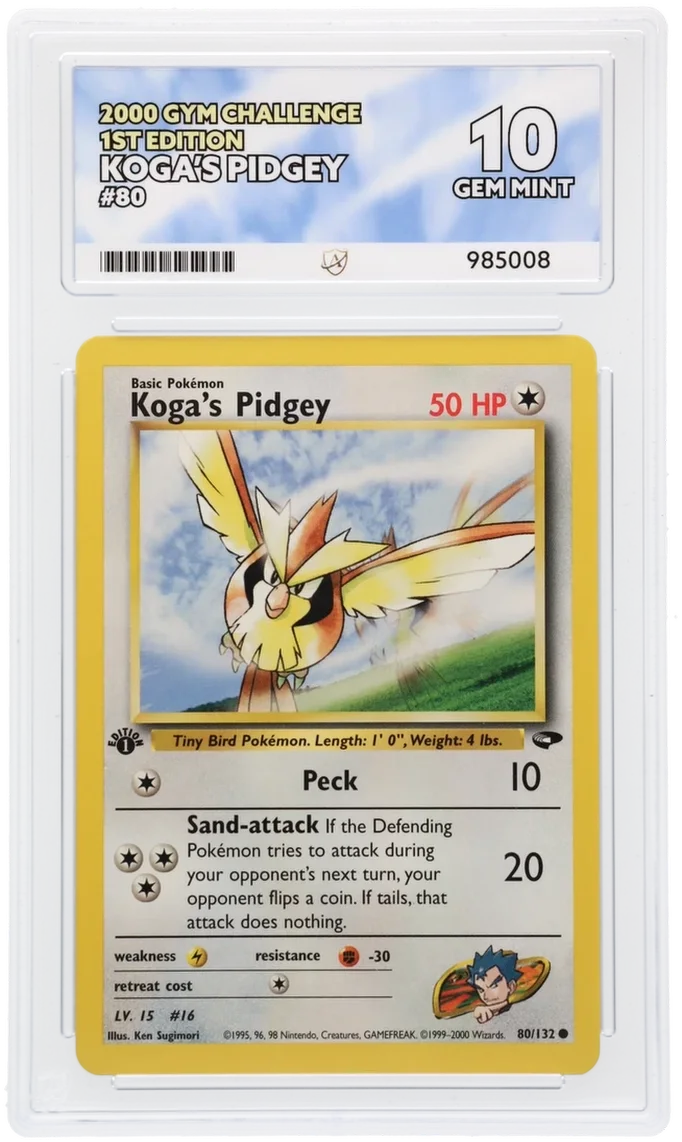 Koga's Pidgey - Gym Challenge - 80/132 - 1st Edition - Ace 10