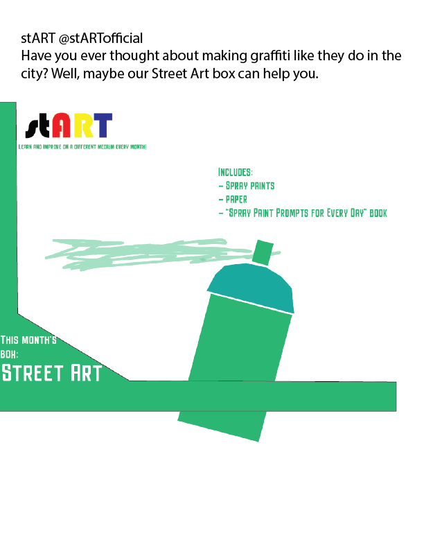 A social media post promoting the street art box.