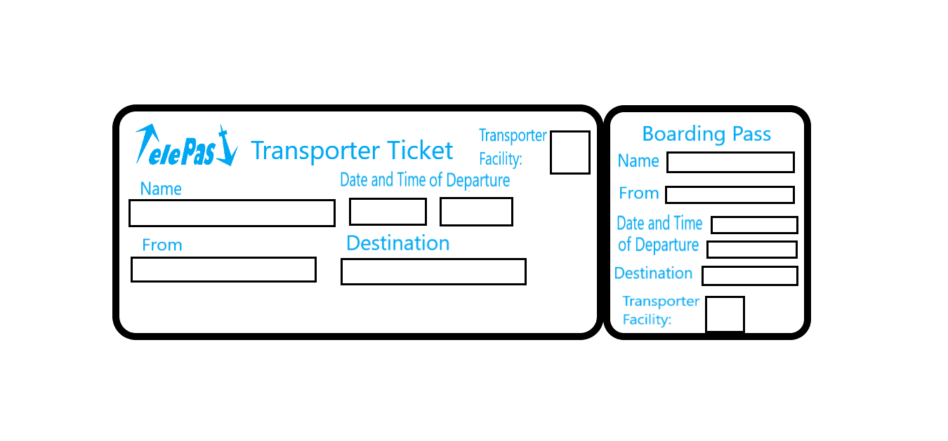 A design for a travel ticket.