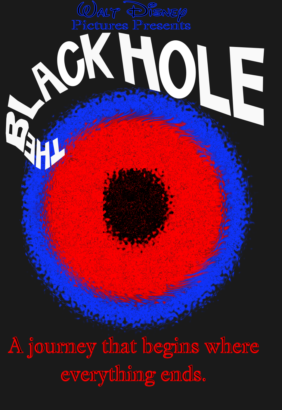 A mockup advertisement for the 1979 Disney sci-fi film The Black Hole.