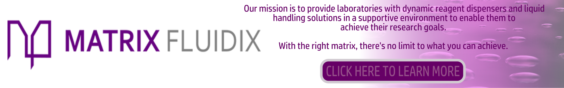 A conference banner for a company called Matrix Fluidix.