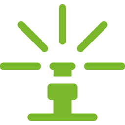 Green icon of a watering plant mechanism
