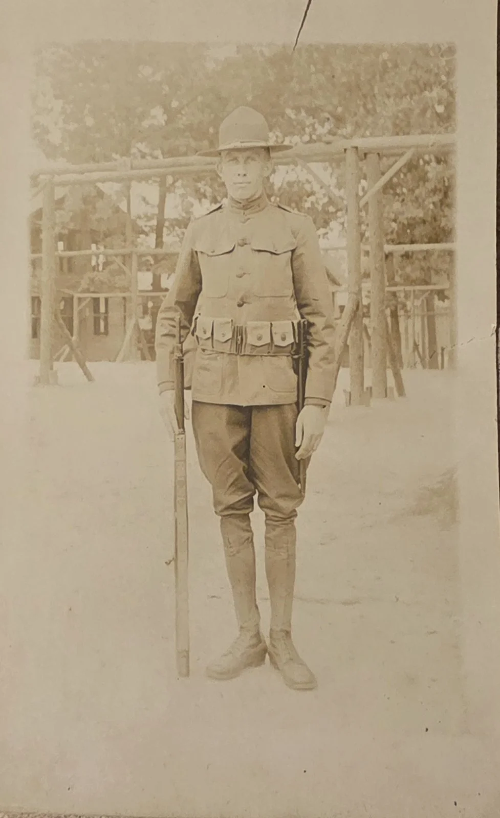 Pvt. Oliver Cromwell Hackett, Company A, 47th Infantry, during basic training