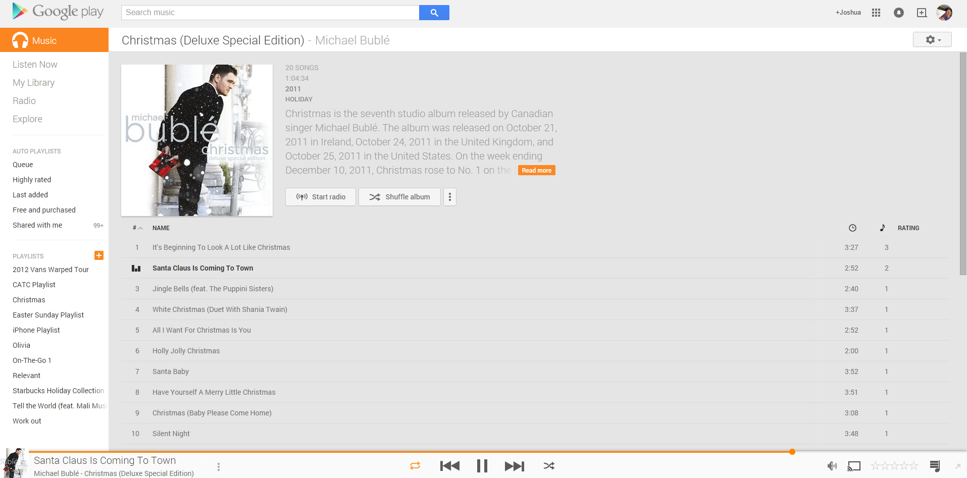 Free Michael Bublé Christmas Delux Album on Google Play today!