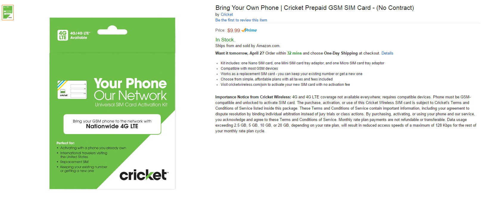 Cricket Wireless products & services now available on Amazon.com
