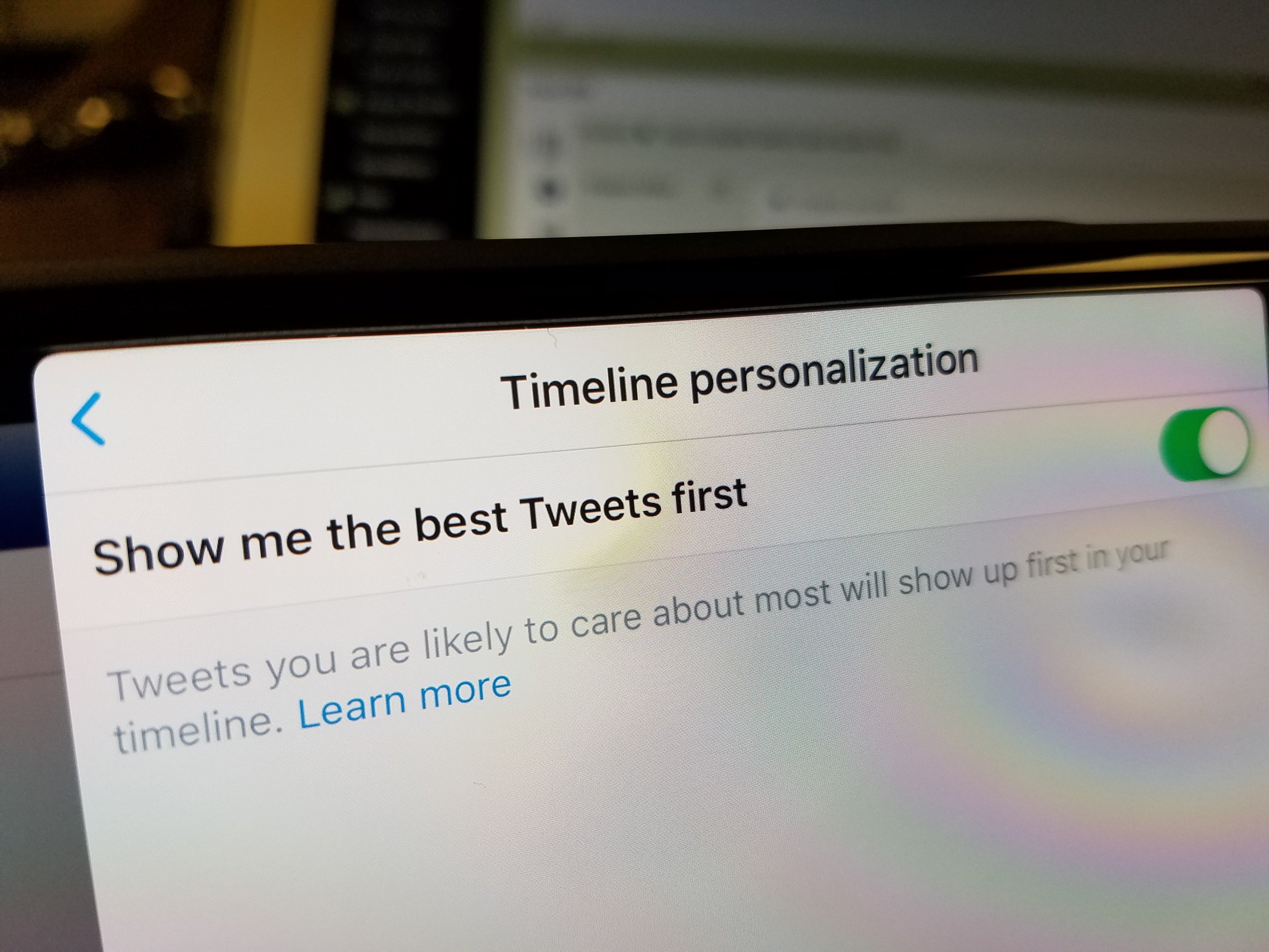 How to disable Twitter's Best Tweets First