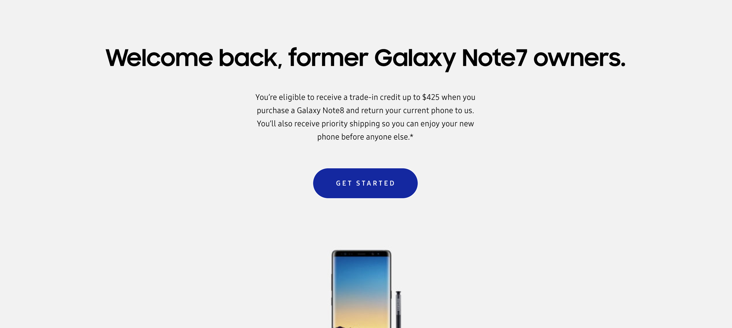 Samsung won't take a Galaxy S8 for the Note 7 Note 8 trade-in deal