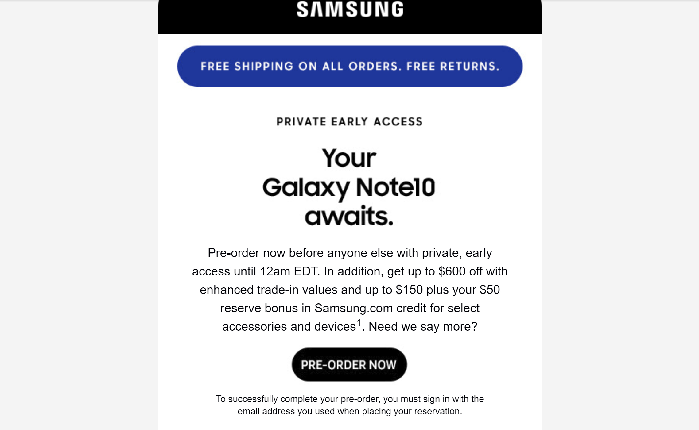 Note10 Pre-orders are LIVE! Check you emails