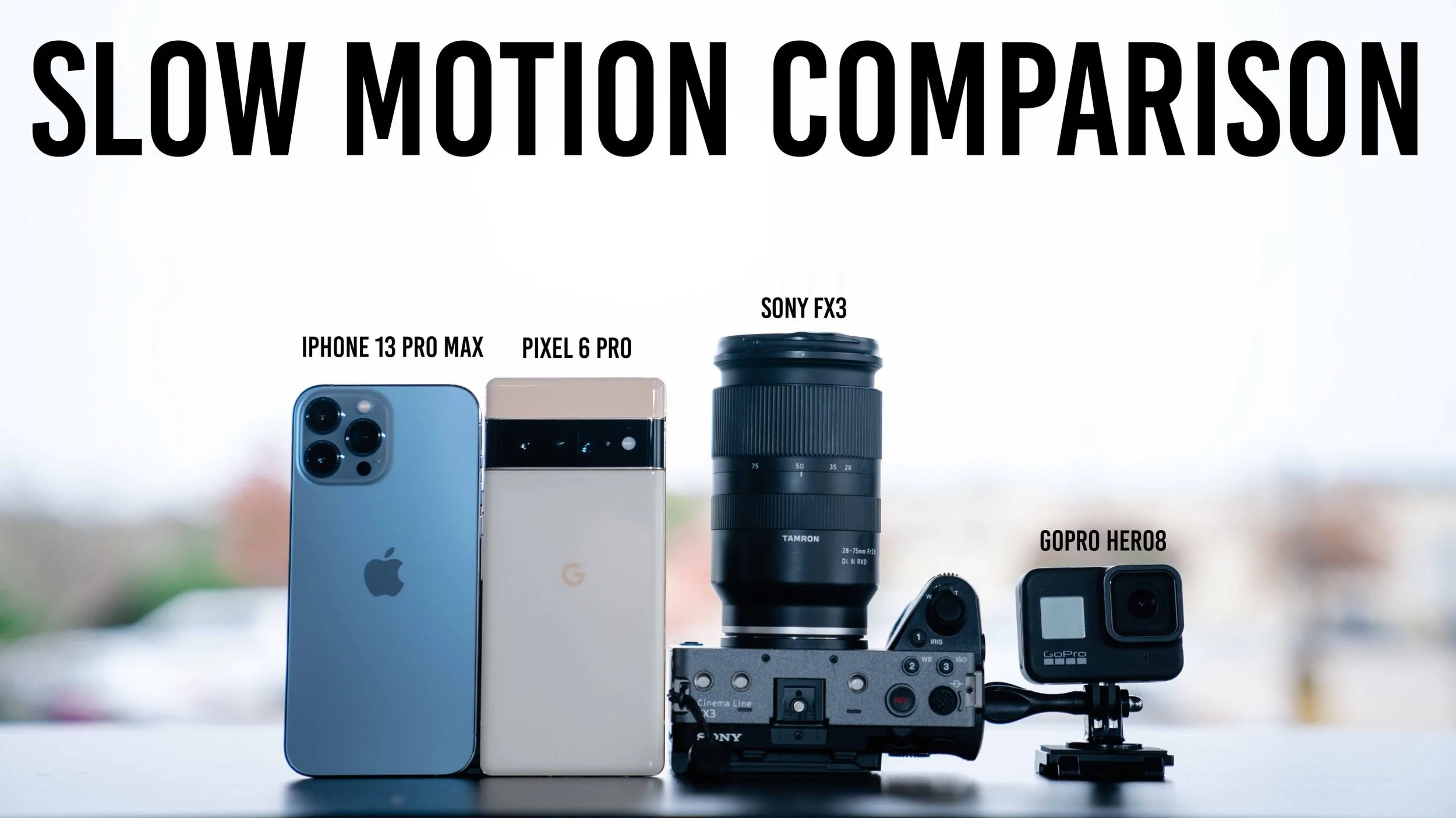 Slow Motion Camera Comparison | iPhone 13 Pro Max vs Pixel 6 Pro vs GoPro Hero8 + Sony FX3
