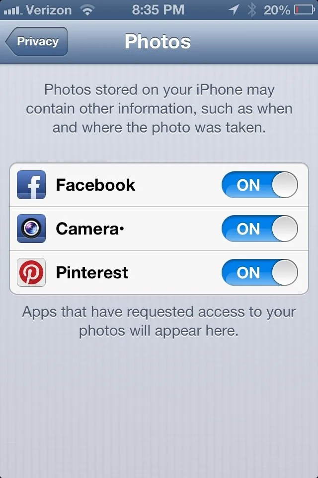 Enable Facebook photo share & share any photo to Facebook