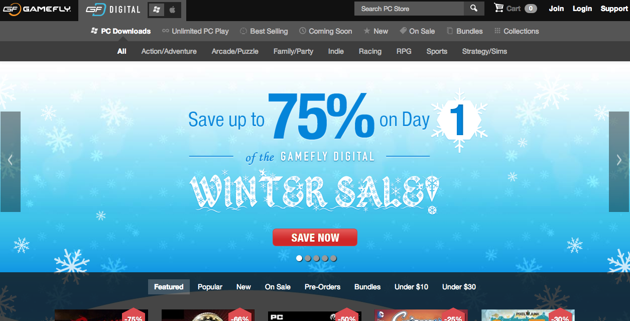 GameFly Digital Winter Sale - 12/6 to 12/16