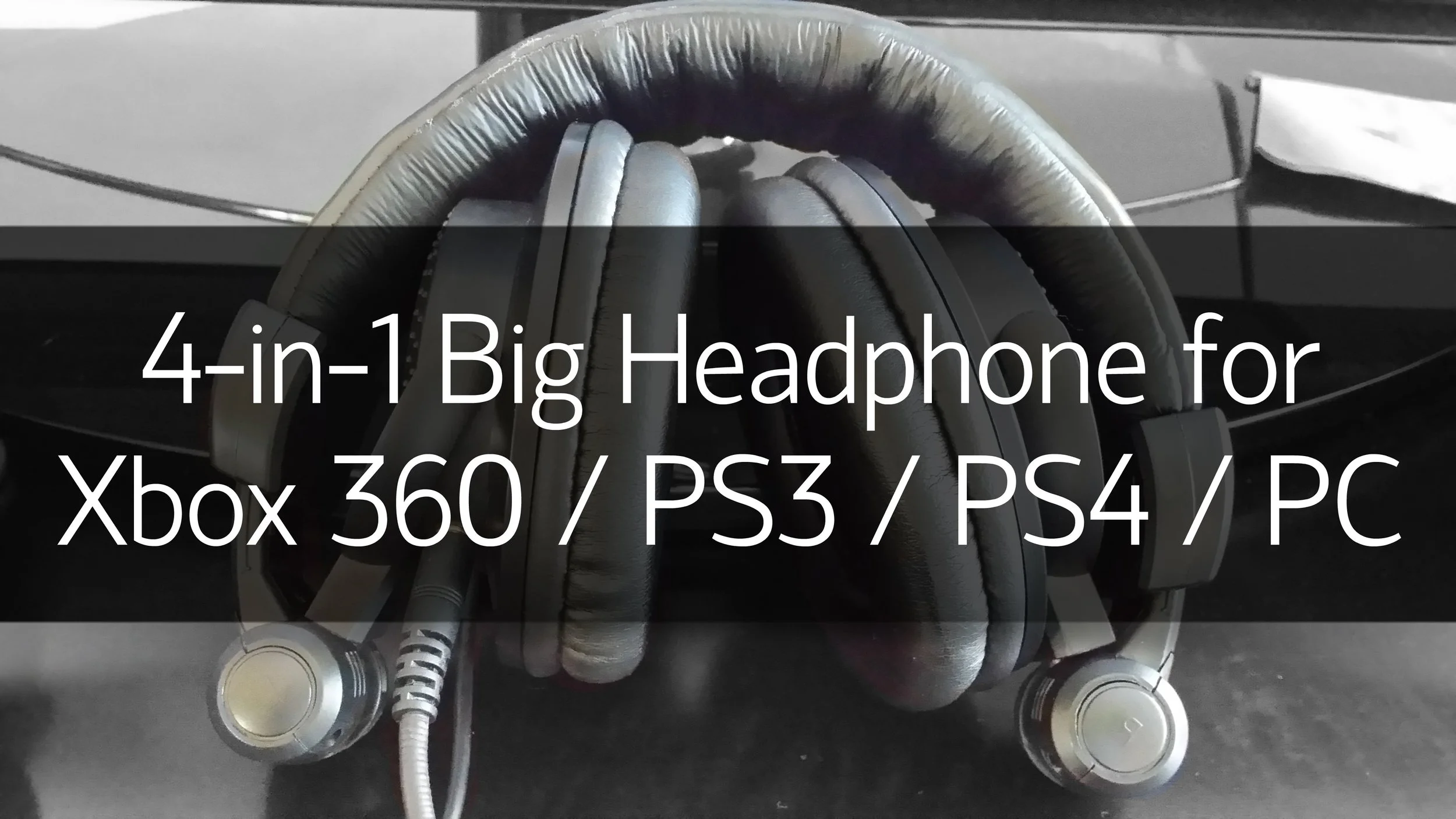 4-in-1 Big Headphone for Xbox 360 / PS3 / PS4 / PC Black