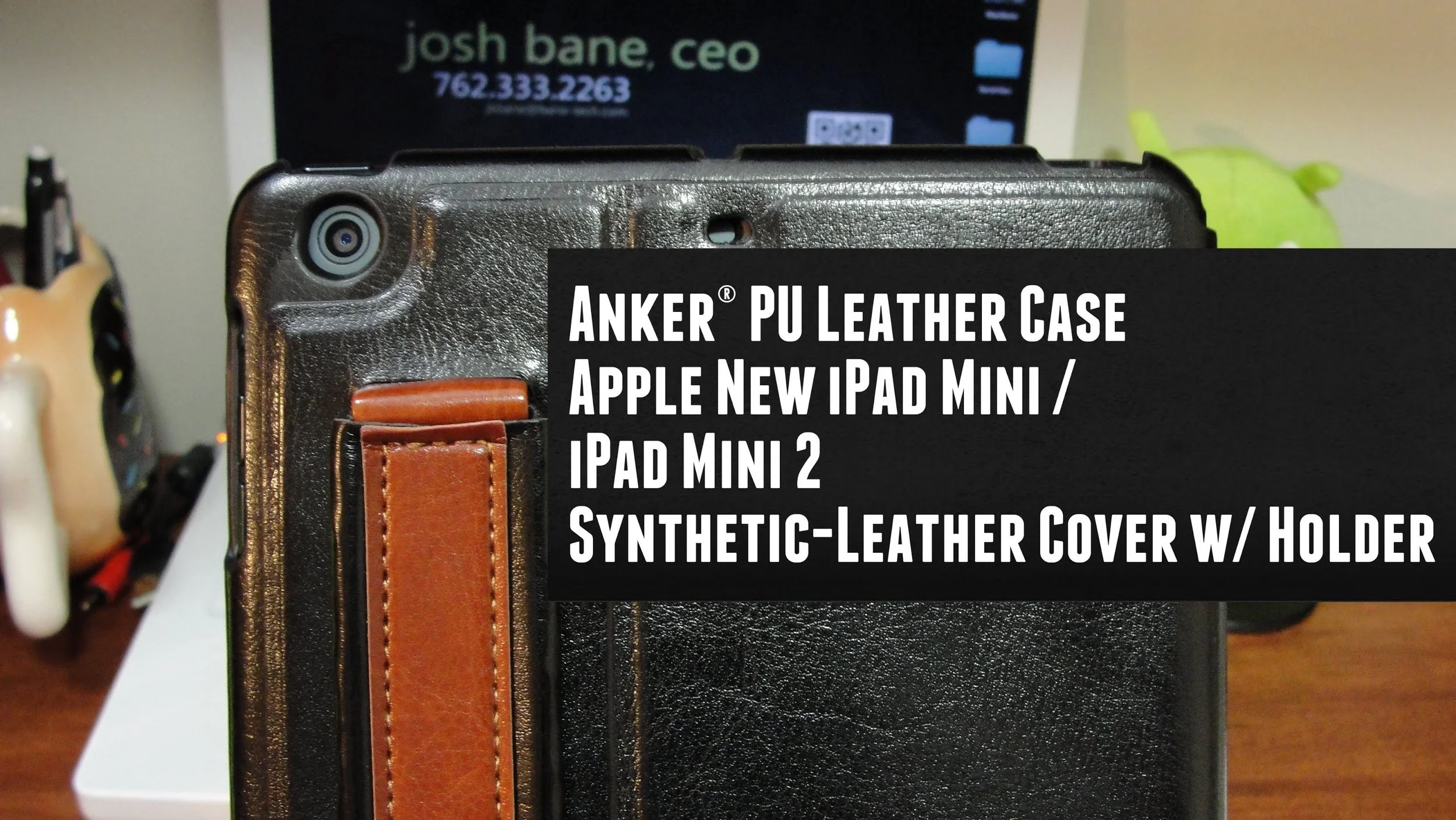 Anker PU Leather Case for Apple New iPad Mini / iPad Mini 2 - Synthetic-Leather Cover with Holder 