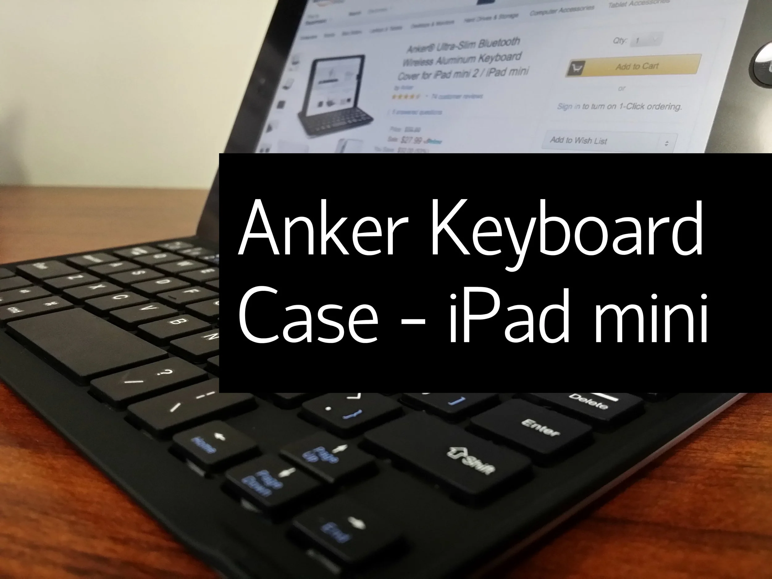 Anker Ultra-Slim Bluetooth Wireless Aluminum Keyboard Cover for iPad mini 2 / iPad mini