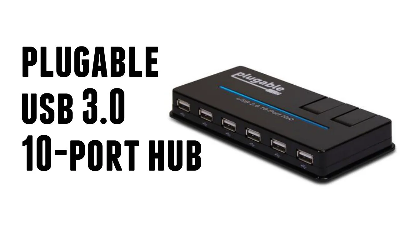 Plugable USB 3.0 10-Port Hub (48W Power Adapter) 