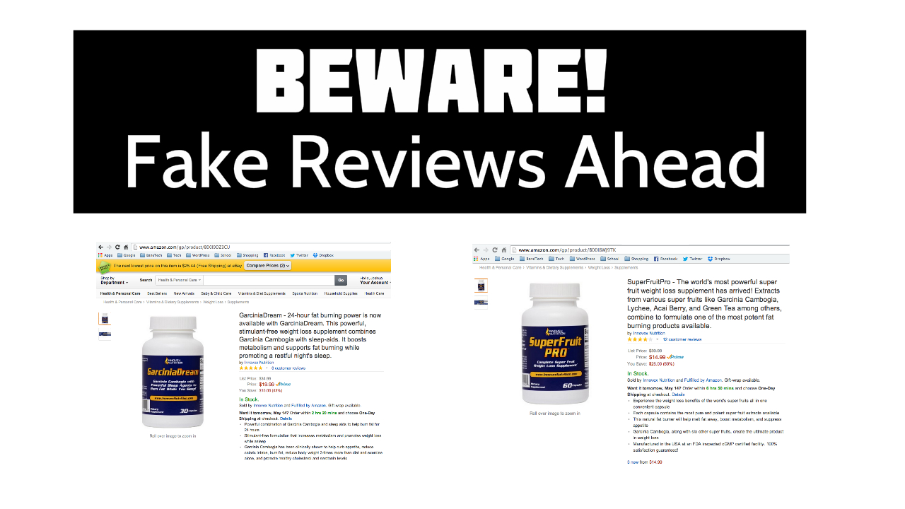 Beware of 'GarciniaDream' & 'SuperFruitPro' product reviews