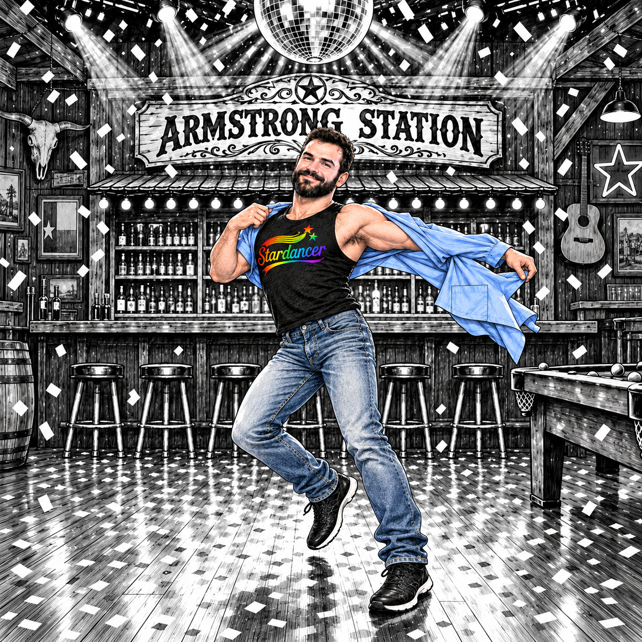 Stephen Dances in Armstrong Station.