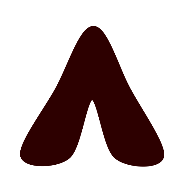 Dark red stylized letter A on a black background