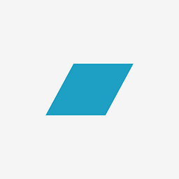 Blue parallelogram on a white background