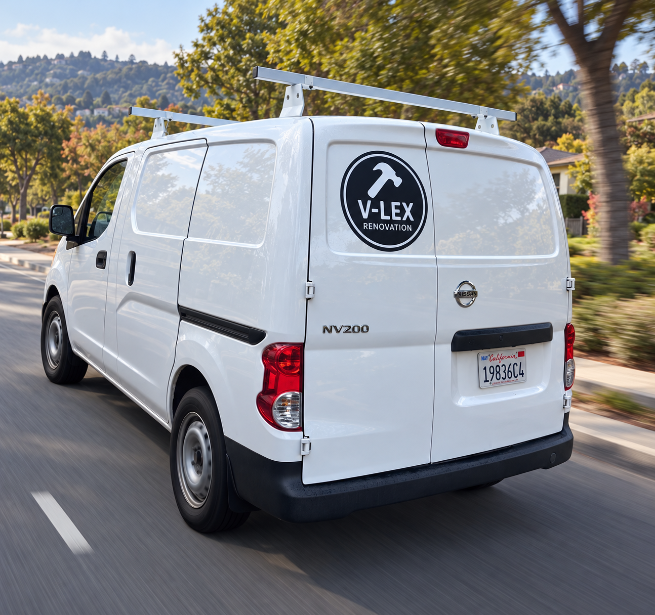 V-Lex Renovation service van with company logo