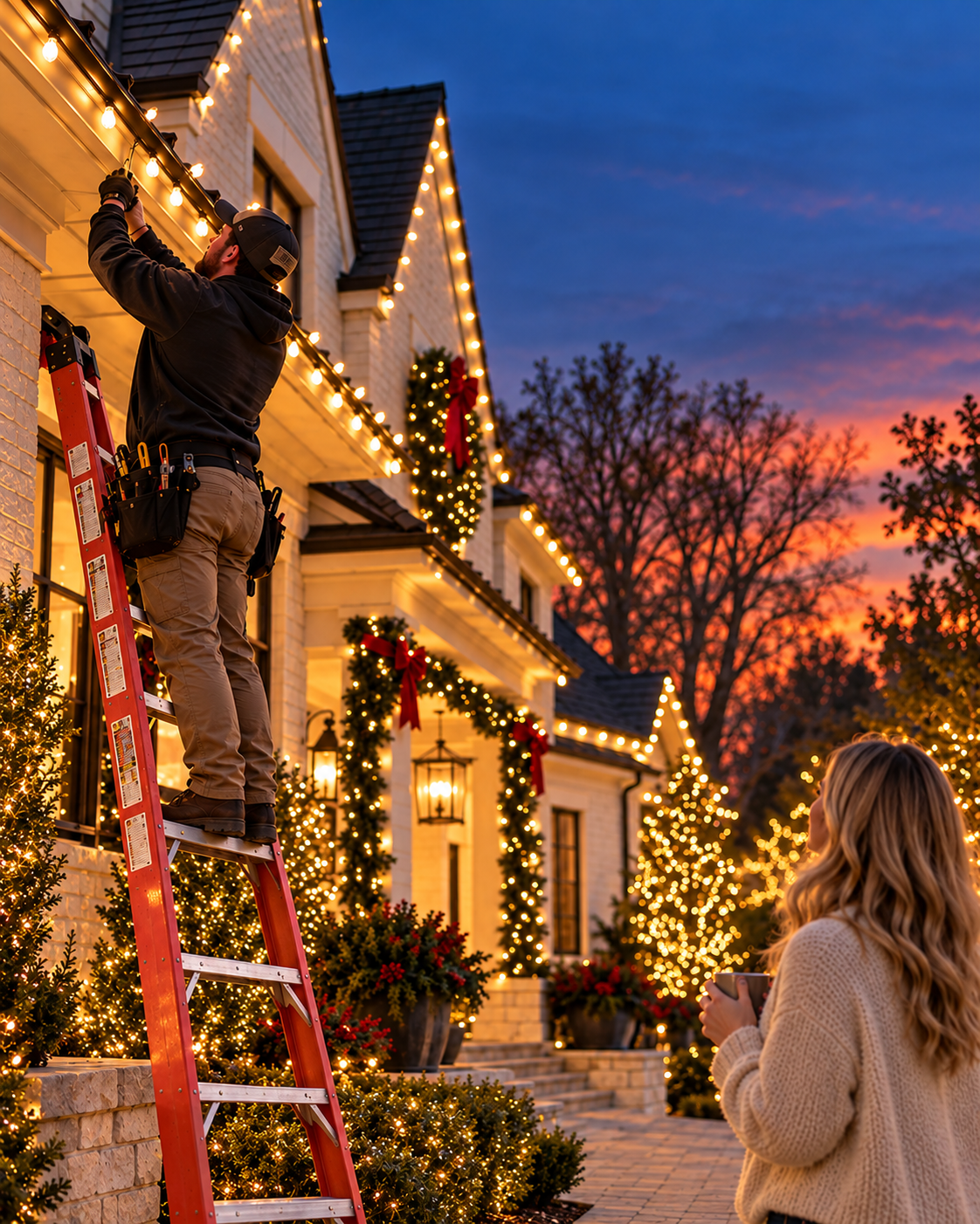 installing christmas lights