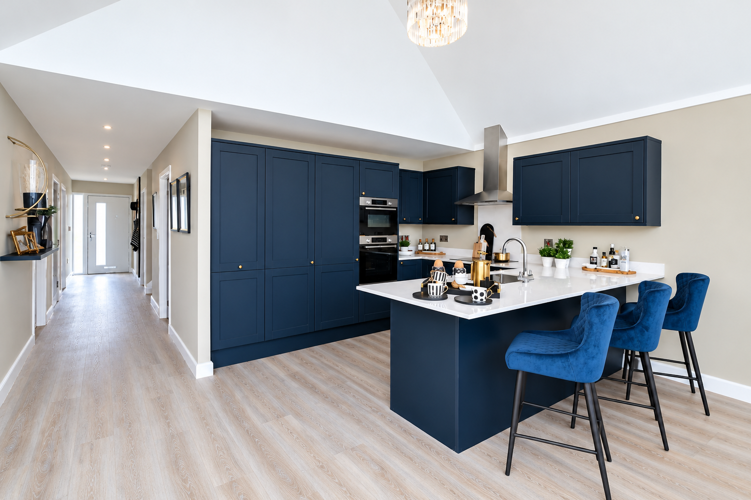 Mirrored Navy Kitchen and Hallway.jpg