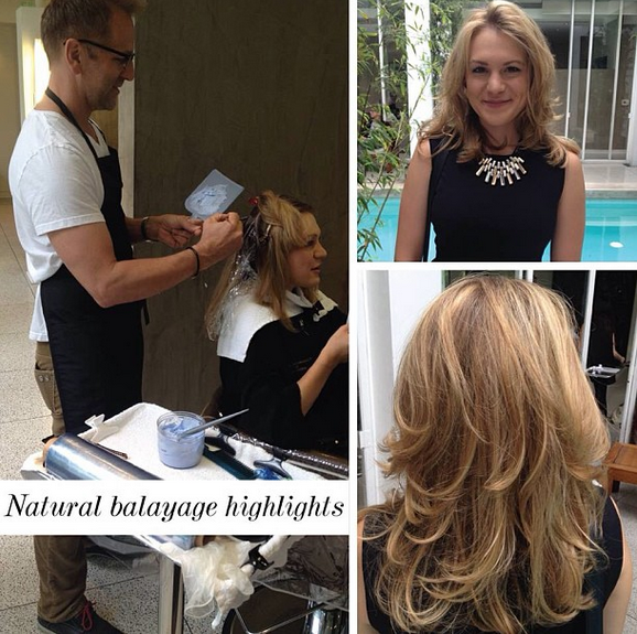 Natural balayage highlights by David John