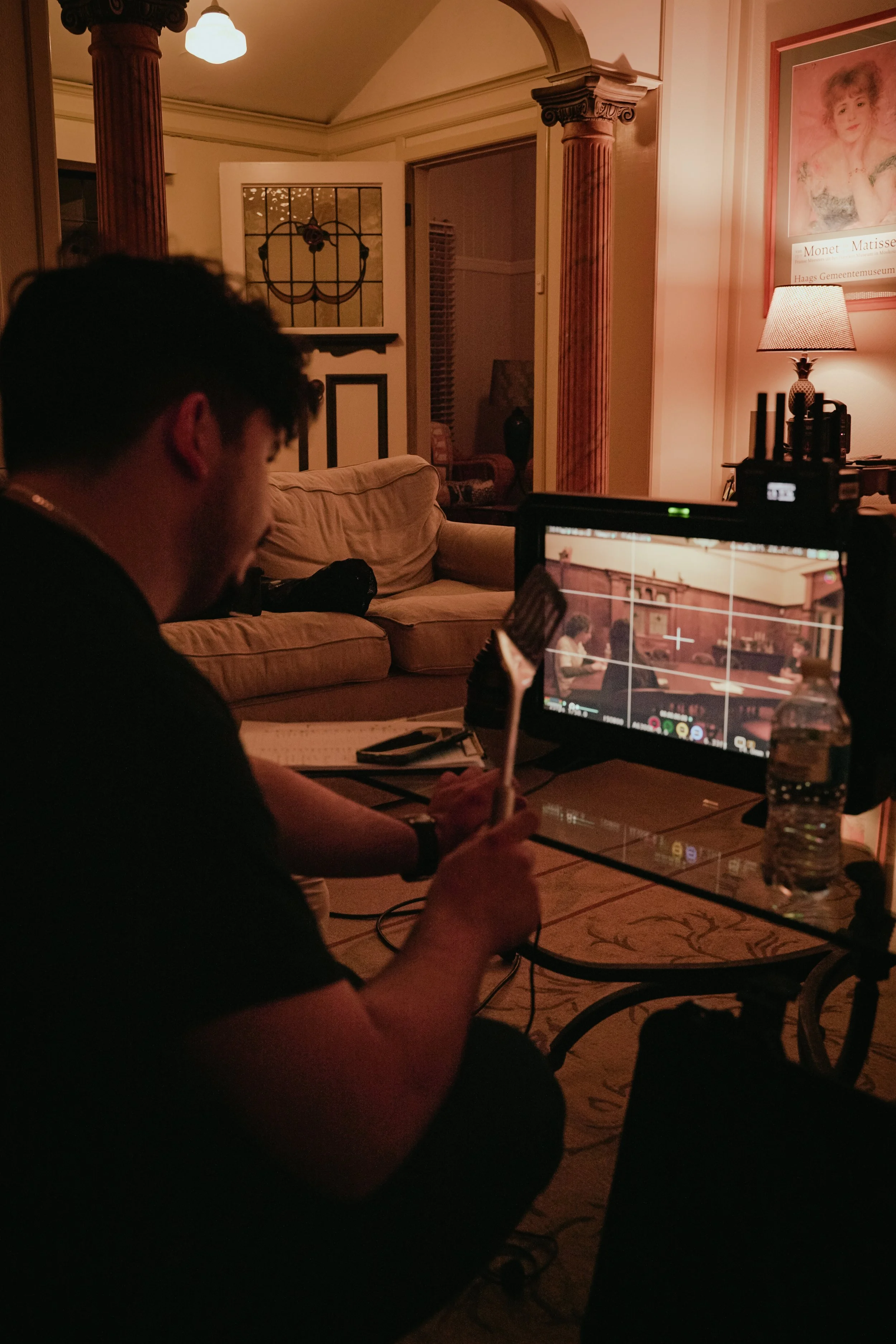 Tony (Director) overseeing a take