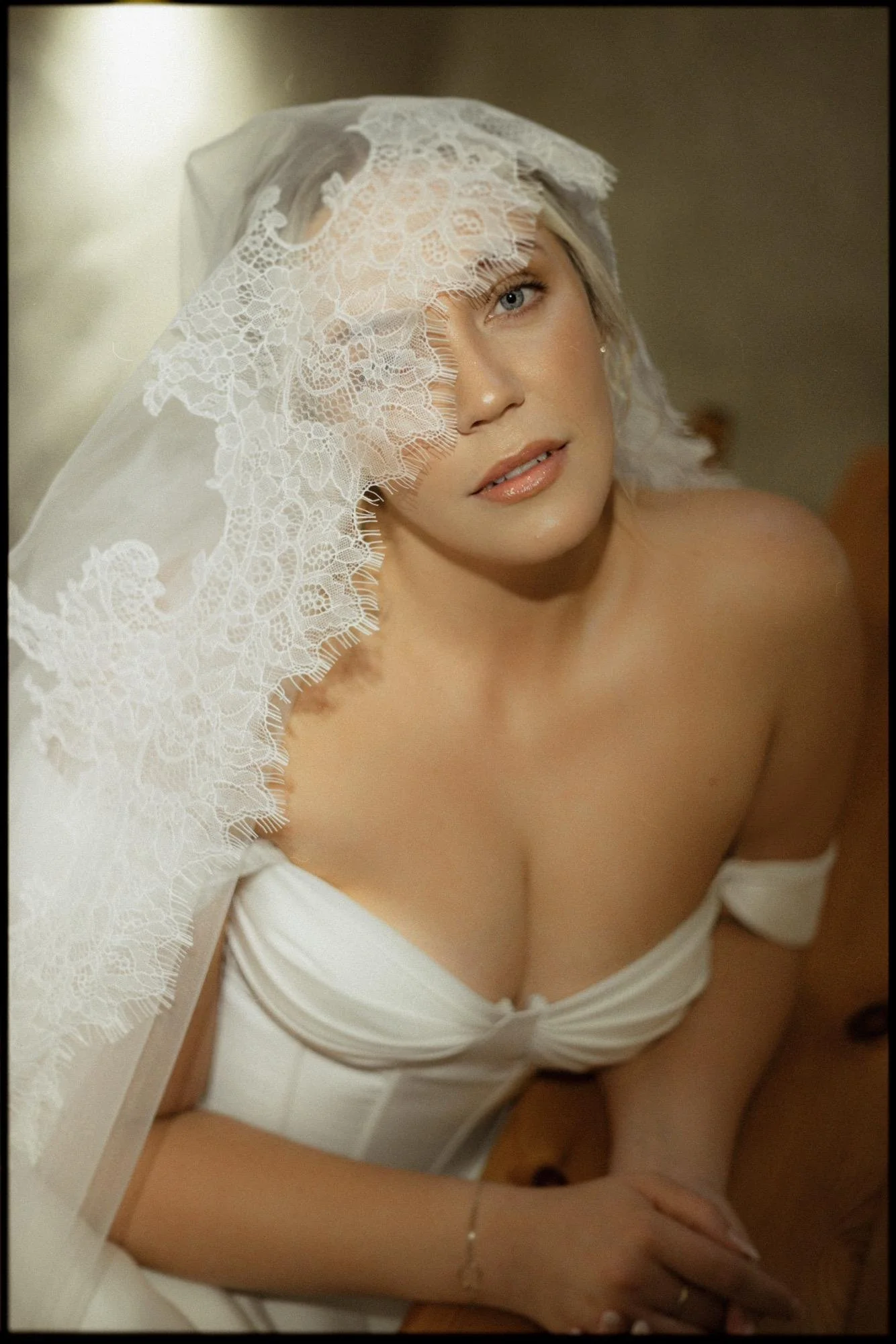 Bridal portrait with veil