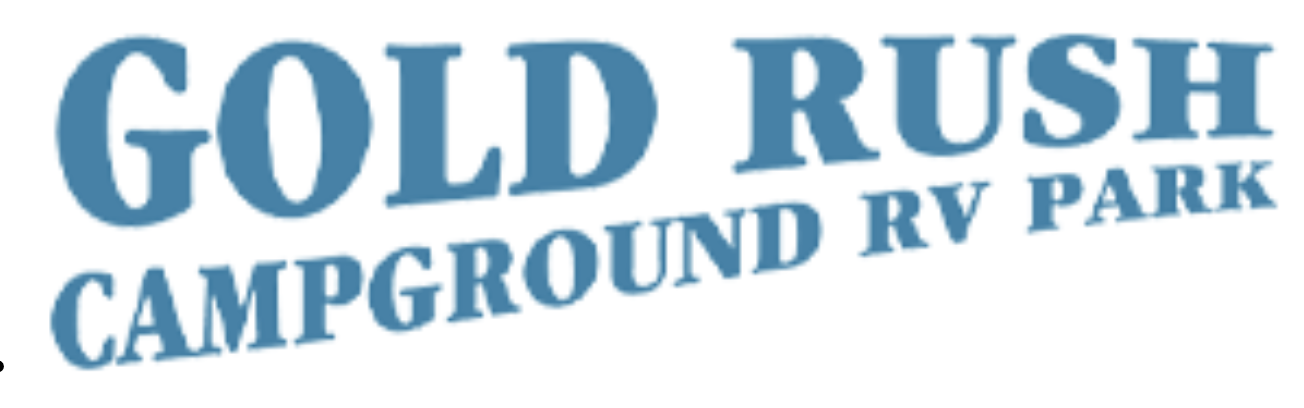 Gold Rush Campground RV Park logo in blue text