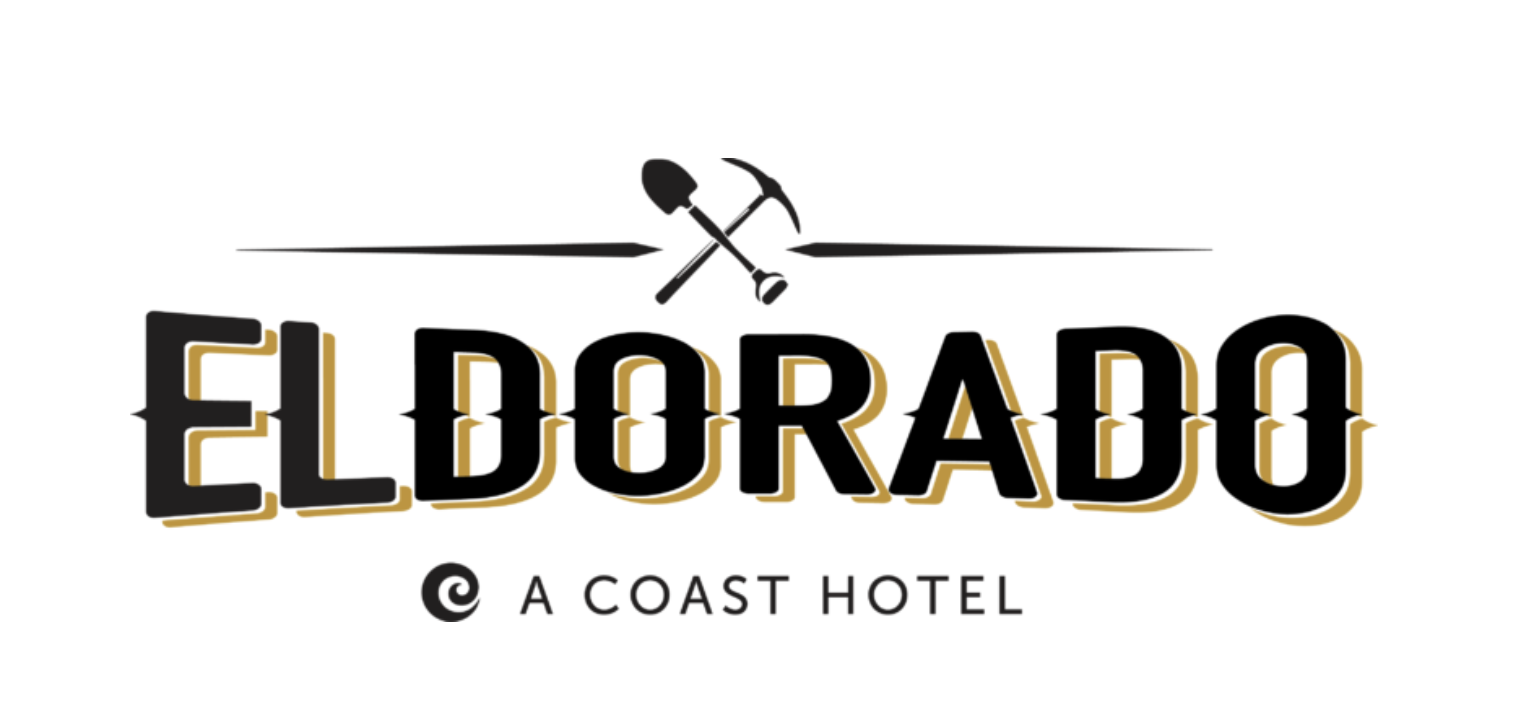 El Dorado, a Coast Hotel logo with crossed pickaxe and shovel icon