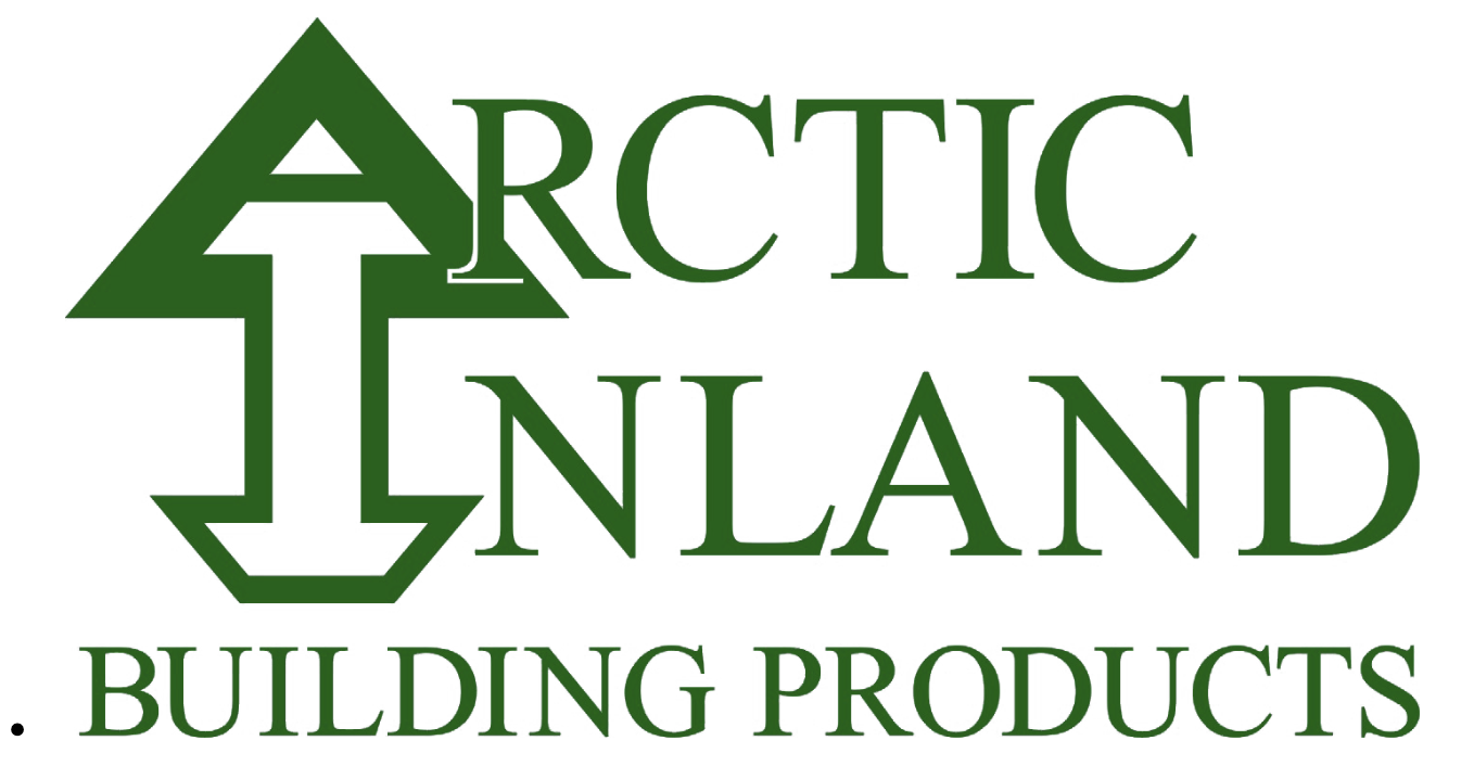Arctic Inland Building Products logo with a green upward arrow and text