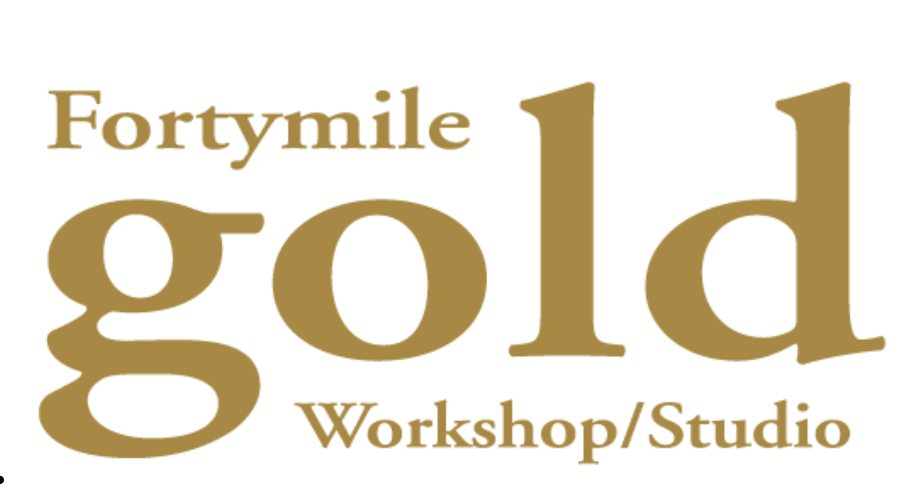 Fortymile Gold Workshop/Studio logo in gold lettering