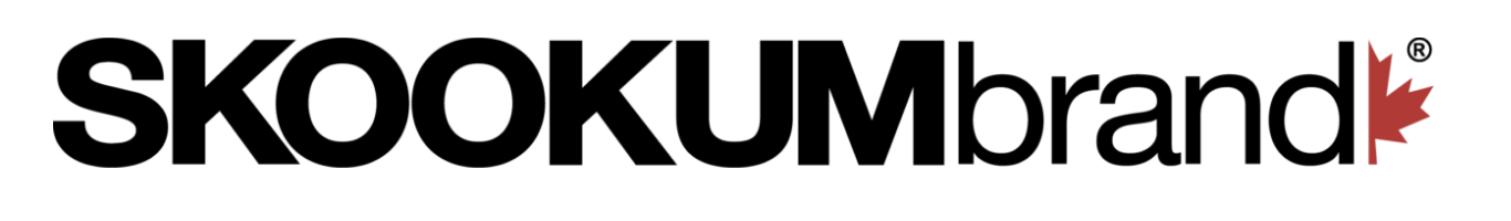 Skookumbrand logo with a red maple leaf symbol and registered trademark icon