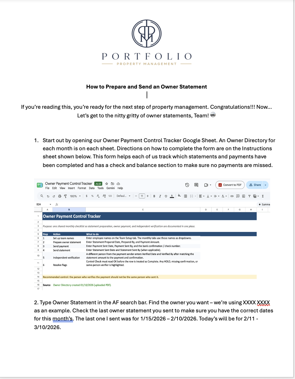 Employee Training & Process Documentation: Created a step-by-step guide with screenshots and quality-control checkpoints to standardize financial workflows and simplify employee onboarding.