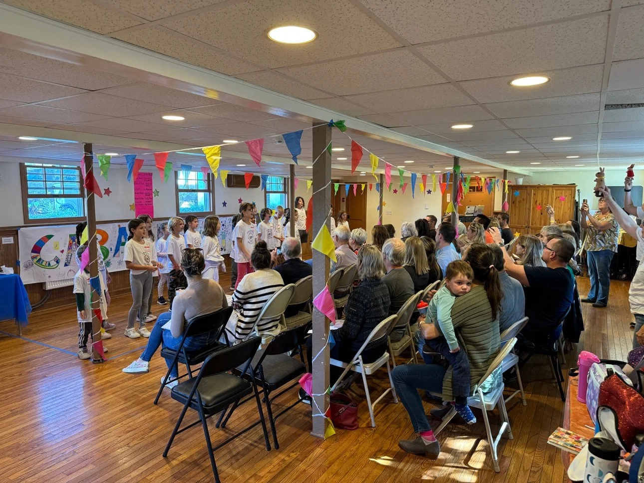 Cabaret Kids performing in the parish hall