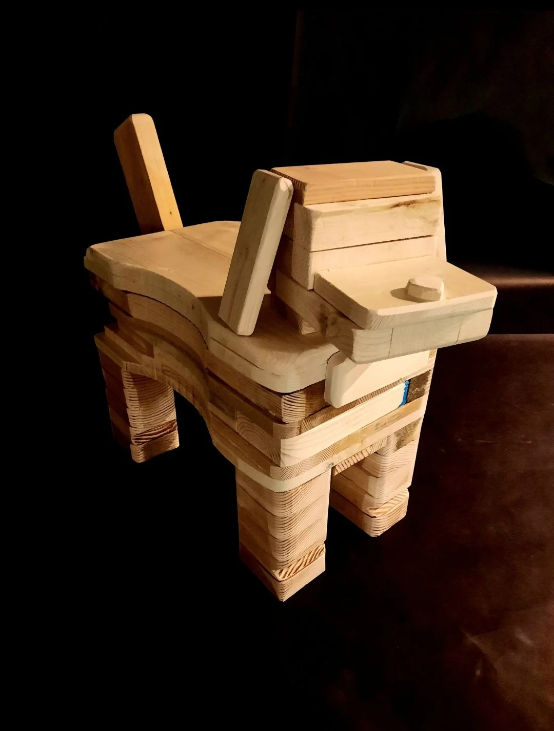 Wooden Golden Doodle Stool