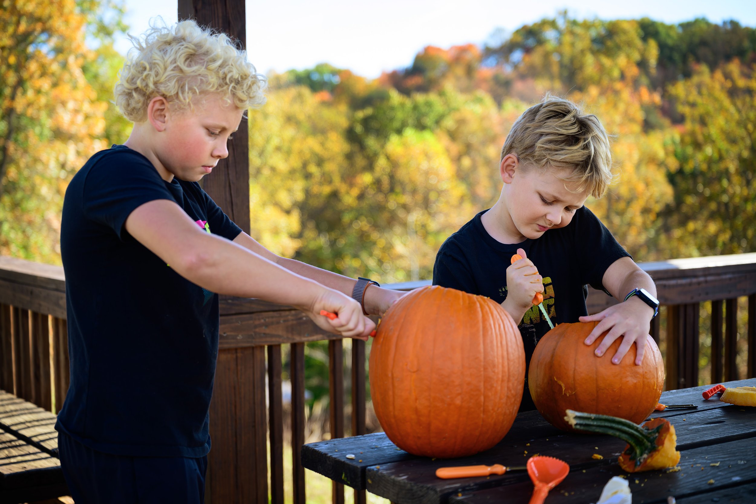 AKITA - Fun Day included a pumpkin carving station located on the camp's tennis courts.